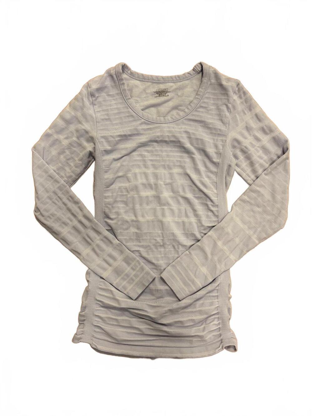 Athleta With Ease Cinched Long Sleeve Activewear Top Size Medium Lavender